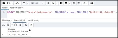select timestamp without time zone postgresql