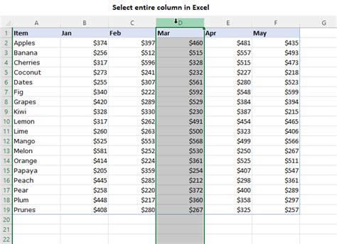select value from list excel