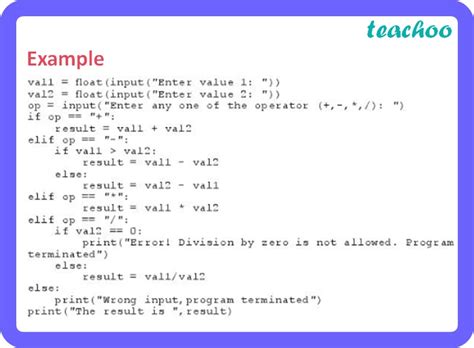 selection control statements in python with examples