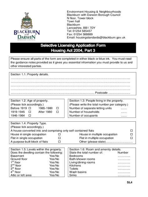 selective licensing application form