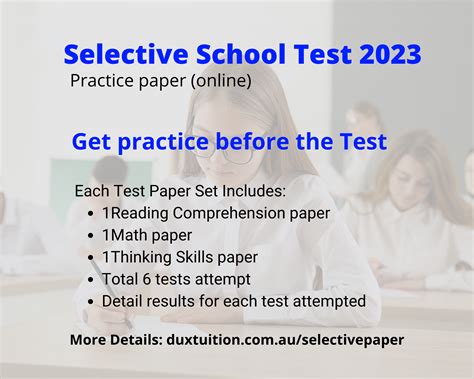 selective school sample test