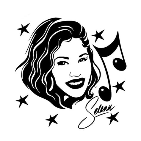 selena quintanilla clipart in black and white