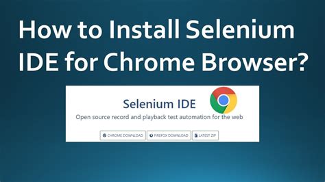New Selenium IDE Tutorial 02 Install on Google Chrome YouTube