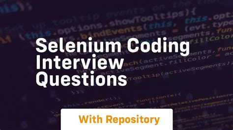 selenium coding interview questions