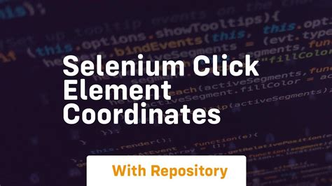 Selenium Coordinates Of Element