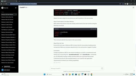 Selenium Ide New Window Configuration
