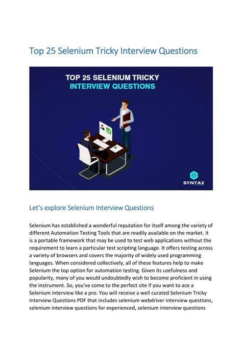 selenium tricky interview questions