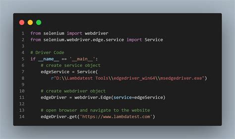 selenium webdriver edge service