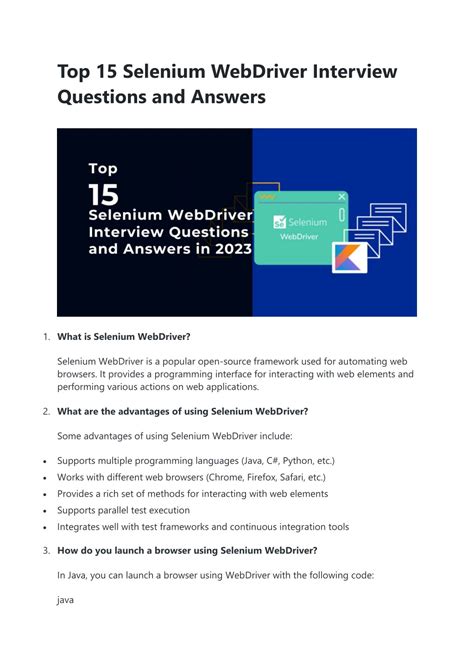 selenium webdriver with c# interview questions