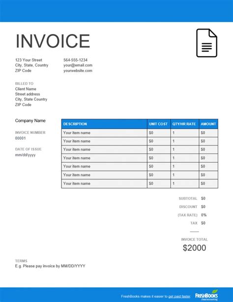Self Calculating Invoice Template: Simplify Your Billing Process