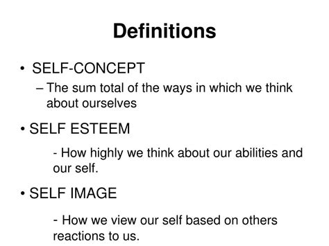 self concept example sentence