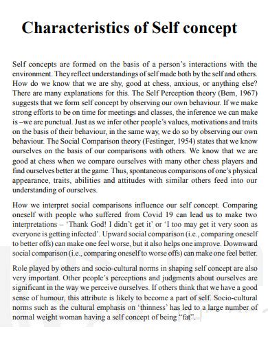 self concept examples in real life pdf