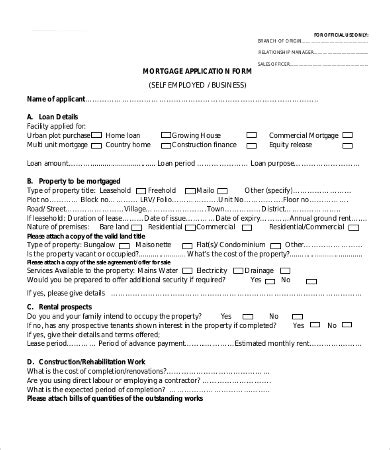 self employed mortgage application