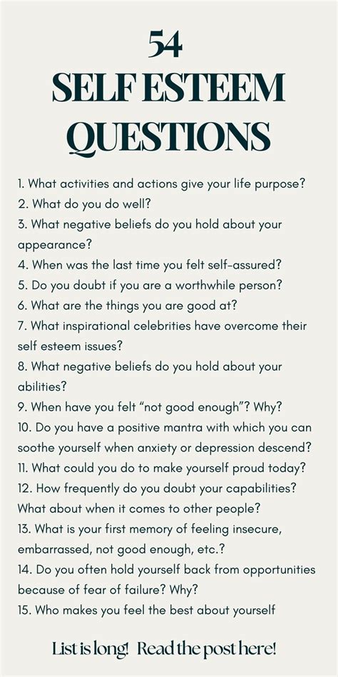 7 Self Esteem Questions