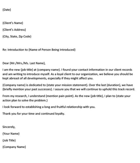 self introduction email to client template