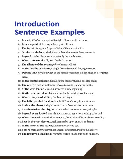 self introduction ending sentence sample