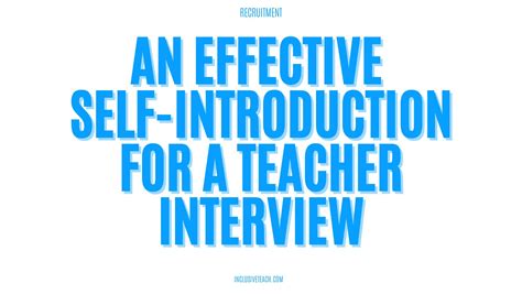 self introduction for teaching interview sample