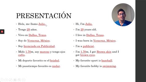 self introduction in spanish sample