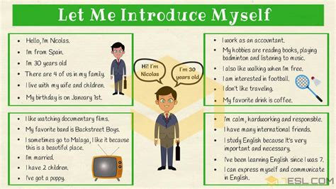 self introduction introduce yourself sample
