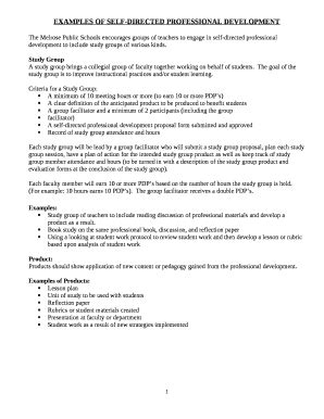 Self-Directed Professional Development Examples