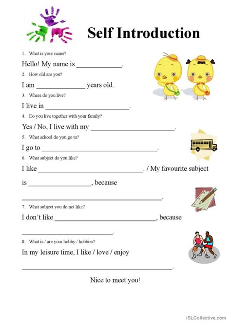 self-introduction form sample
