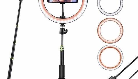 Selfie Ring Light Stand 10" With And Phone Holder, 3