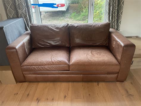 Sell Brown Leather Sofa Bed
