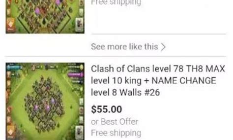 sell clash of clans account