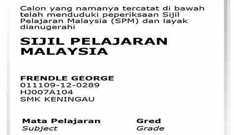 Contoh Sijil Spm 2016 : Sijil Hilang Rosak Tidak Dituntut Cara Dapatkan