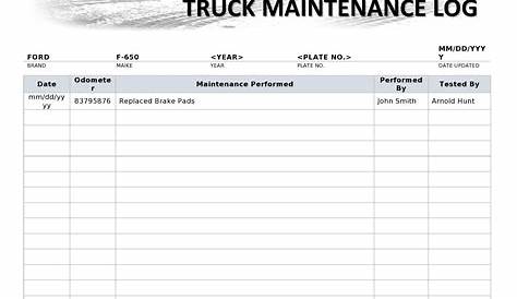 Semi Truck Maintenance Log