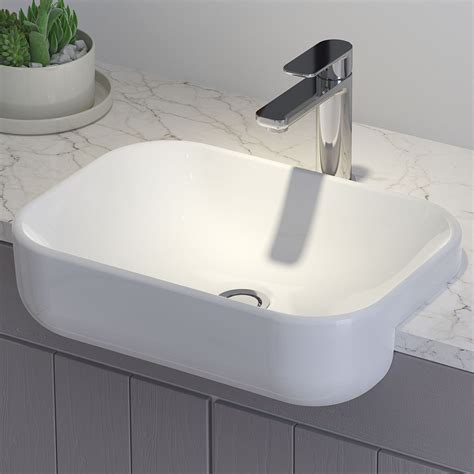 semi recessed basins for bathrooms