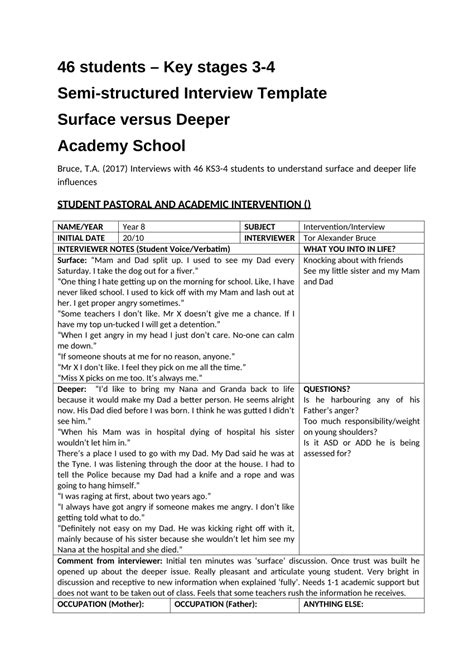semi structured interview example pdf