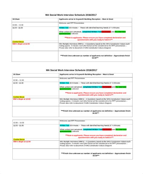 semi structured interview schedule example