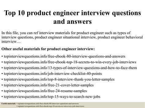 Semiconductor Product Engineer Interview Questions