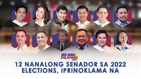 senador ng pilipinas 2022 list