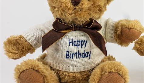 happy birthday personalised teddy bear card by chalk and cheese candles