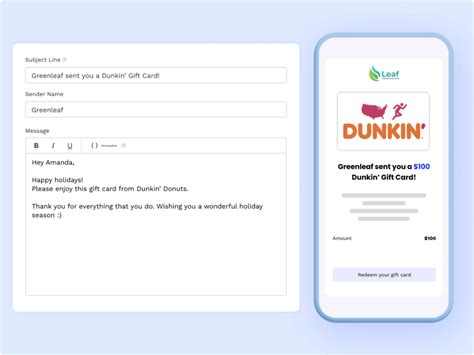 send a dunkin gift card
