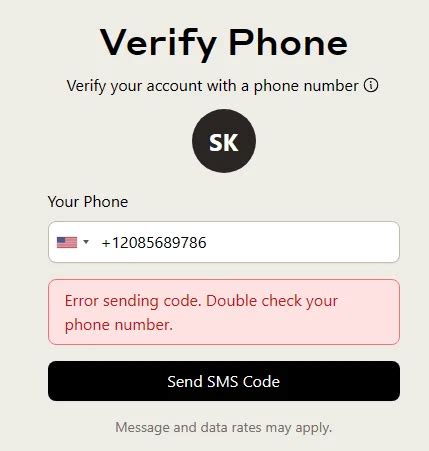 send code phone number