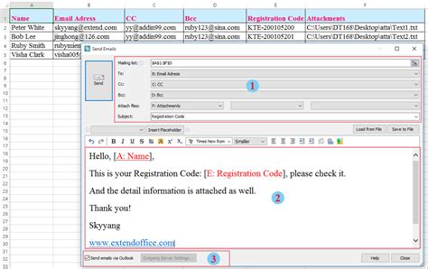 send email to multiple recipients from excel list