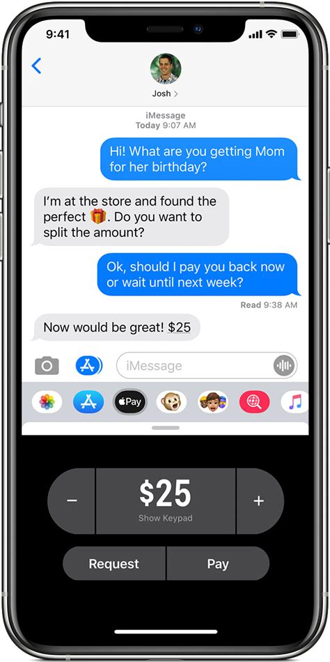 send money through apple pay using message