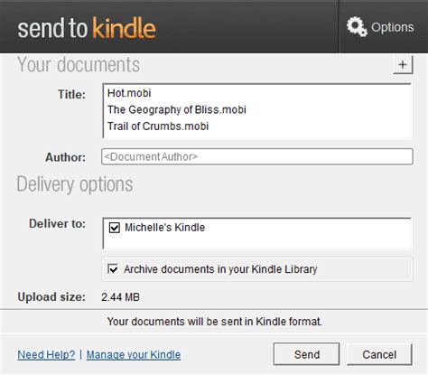 send to kindle app