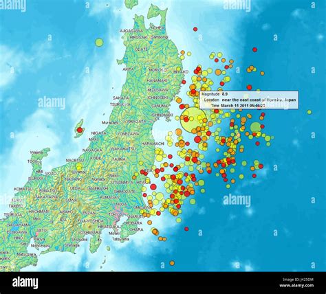 sendai japan earthquake map