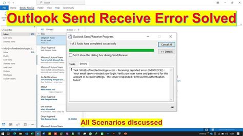 Sender Receiver Error In Outlook