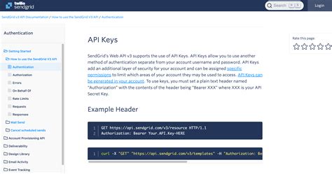 sendgrid api documentation cc