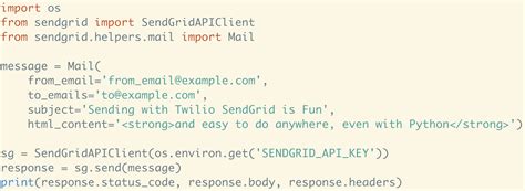 sendgrid api documentation python