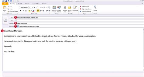 sending a cv via email sample