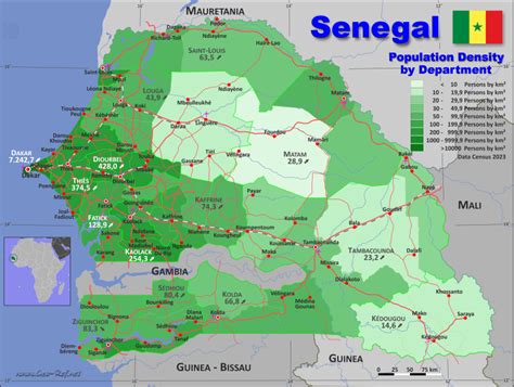 senegal population density map