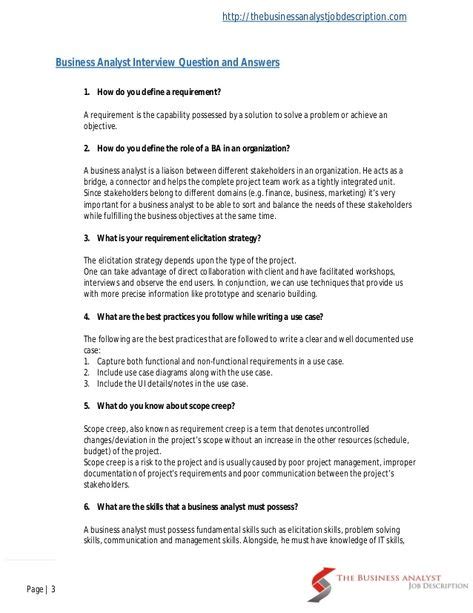 senior business analyst interview questions and answers pdf