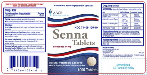 senna 8.6 mg tablet otc