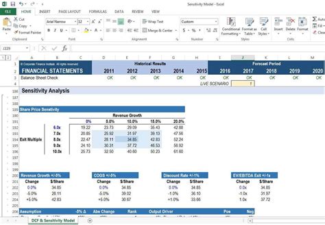 sensitivity analysis excel example